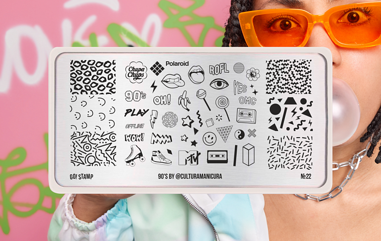 «BF» Пластина для стемпинга Go! Stamp 022 90's by @culturamanicura