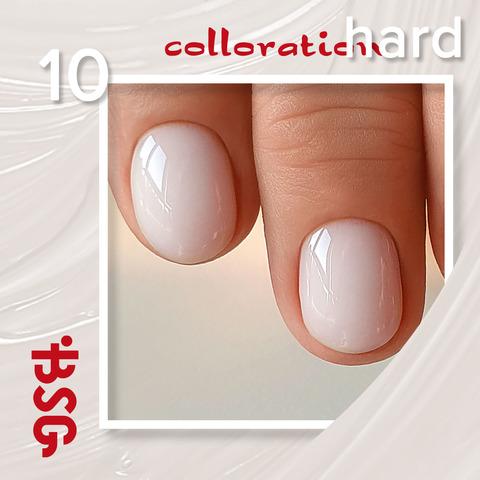 Цветная жесткая база Colloration Hard №10 - Молочный неплотный оттенок BSG, 20мл