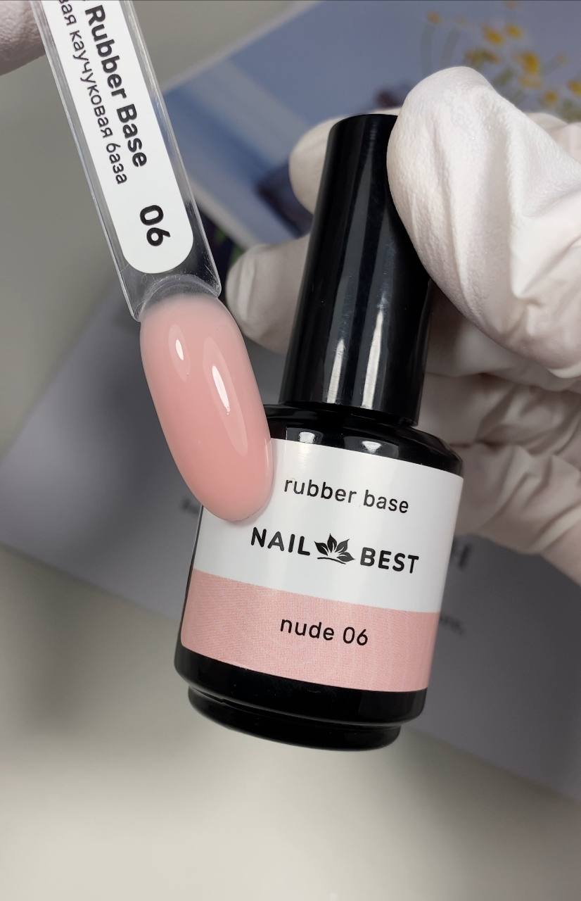 «BF» Нюдовая каучуковая камуфлирующая база Nude Rubber Base №06 Nail Best, 15гр