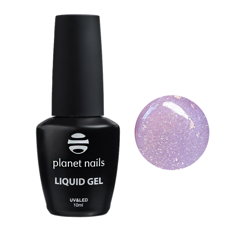 «BF» Гель моделирующий LIQUID GEL Lilac Glitter Planet Nails, 10мл