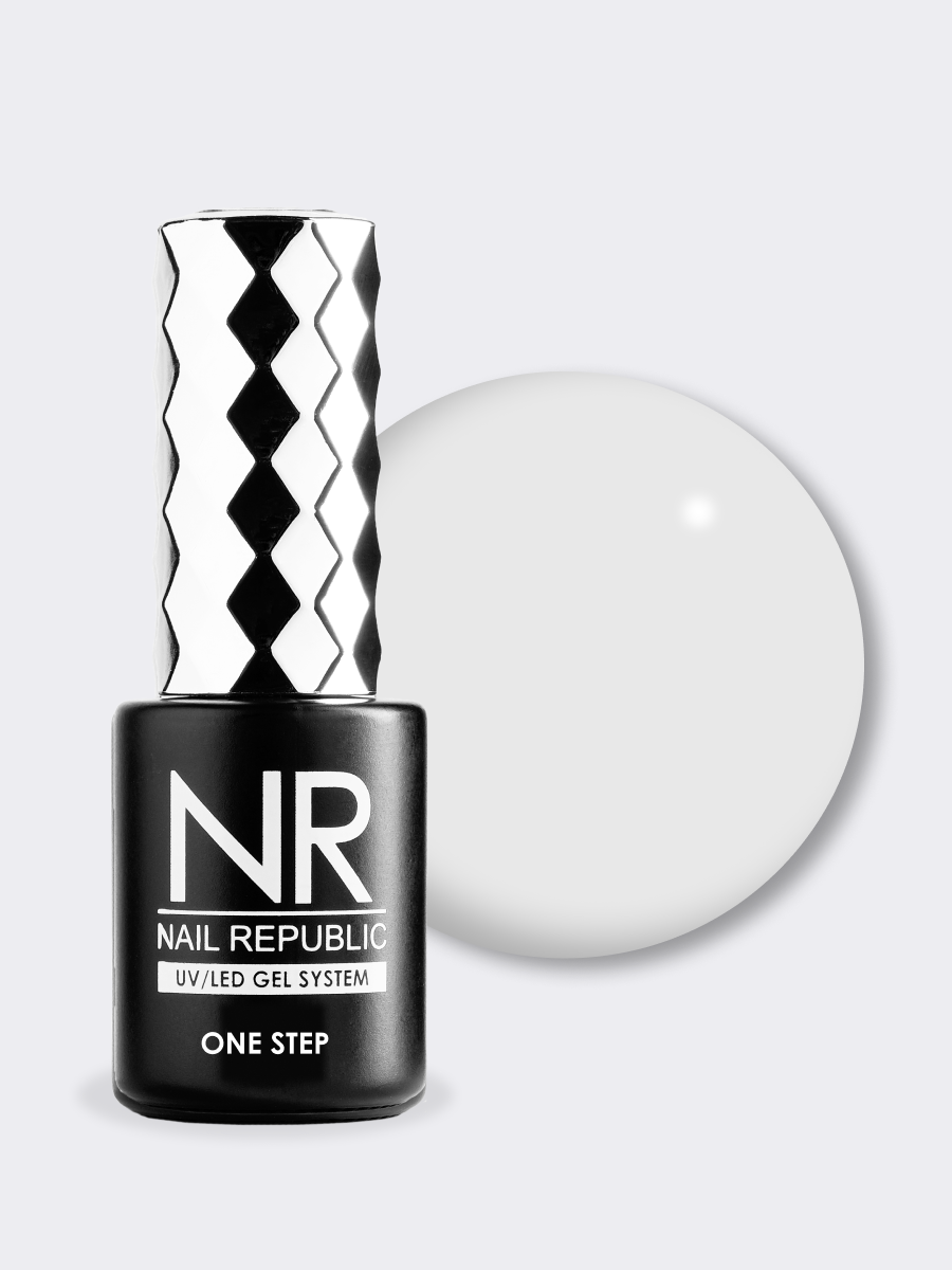NEW! Гель-лак белый однофазный One Step 002 Nail Republic, 10мл