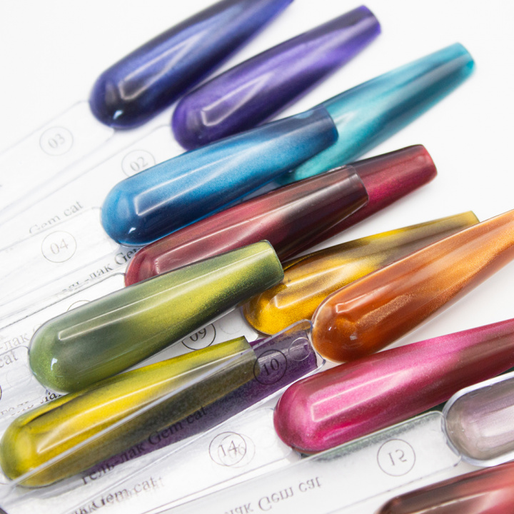 Гель-лак кошачий глаз Gem Cat 12 SOLAlove, 10мл